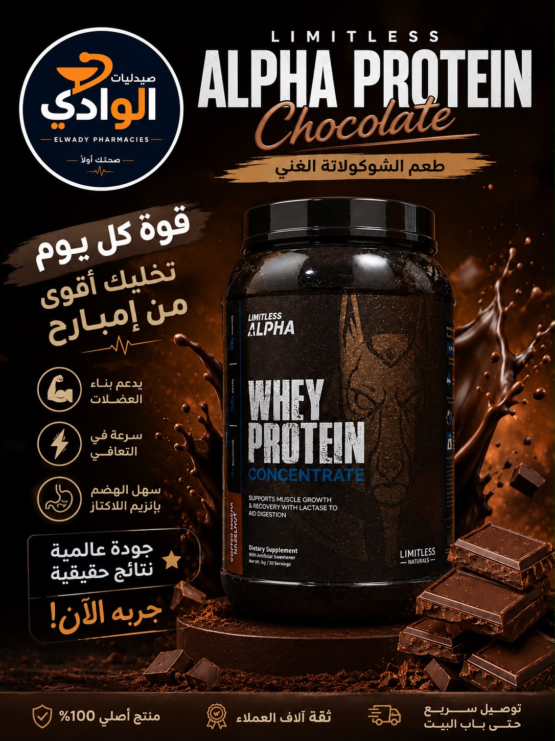 لمتلس الفا بروتين شوكولاتة